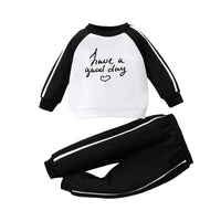 Load image into Gallery viewer, 2 Pieces Set Baby Girls Letters Color-blocking Tops And Pants Wholesale 230111147

