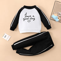 Load image into Gallery viewer, 2 Pieces Set Baby Girls Letters Color-blocking Tops And Pants Wholesale 230111147
