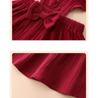 Load image into Gallery viewer, 3 Pieces Set Baby Girls Flower Rompers Solid Color Dresses And Bow Headwear Wholesale 230111152
