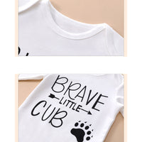 Load image into Gallery viewer, 3 Pieces Set Baby Unisex Letters Rompers Checked Pants And Hats Wholesale 230111153
