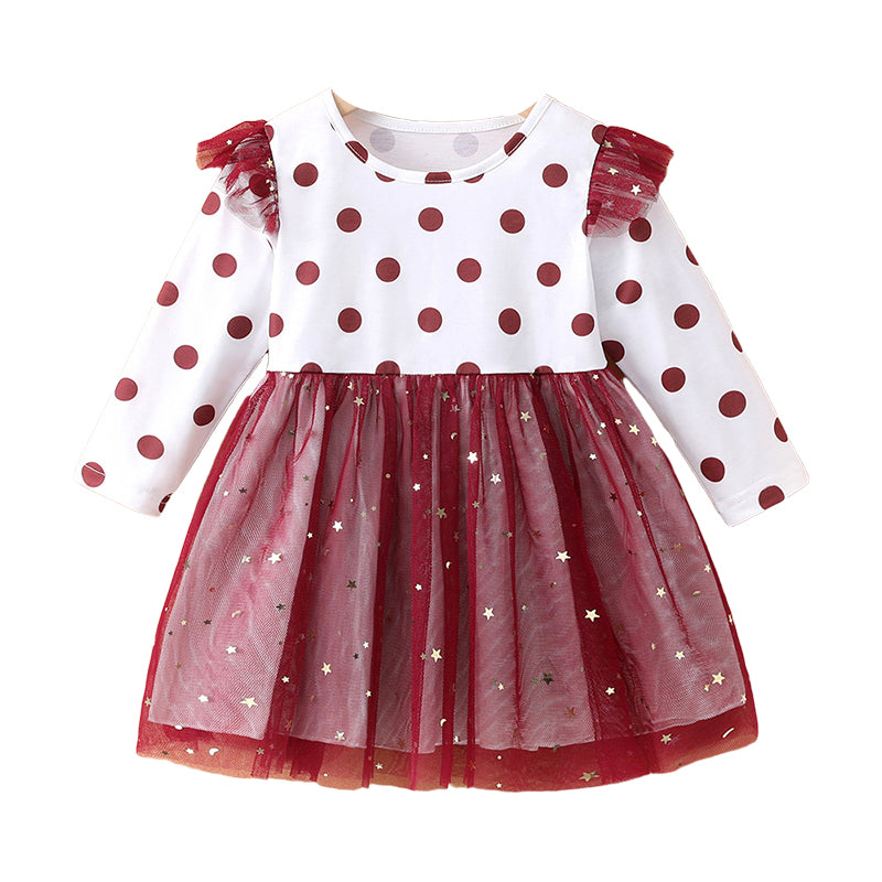 Baby Girls Polka dots Star Dresses Wholesale 230111154