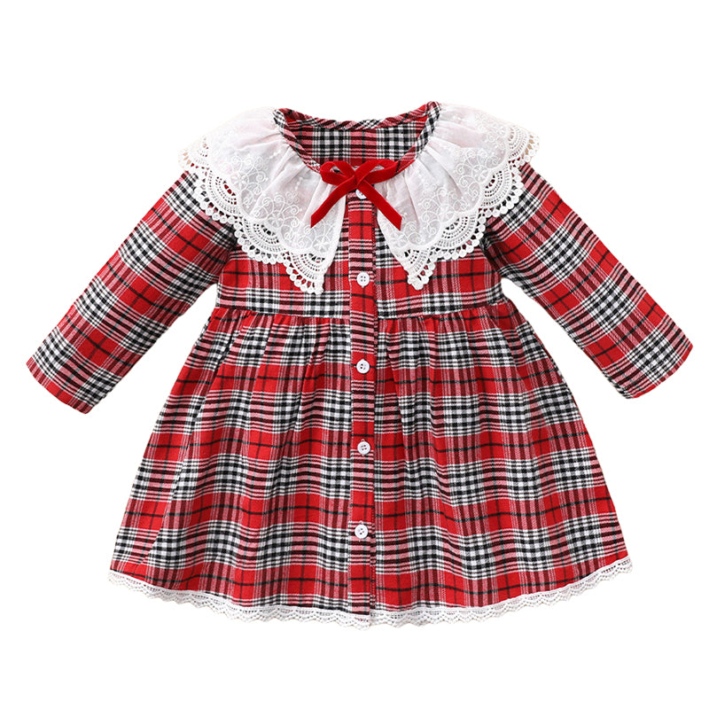 Baby Girls Checked Dresses Wholesale 230111172