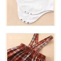 Load image into Gallery viewer, 2 Pieces Set Baby Girls Bow Rompers And Checked Dresses Wholesale 230111194
