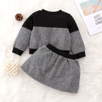 Load image into Gallery viewer, 2 Pieces Set Baby Girls Color-blocking Houndstooth Tops And Skirts Wholesale 230111197
