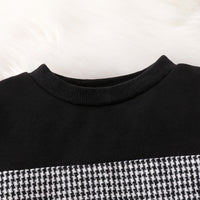 Load image into Gallery viewer, 2 Pieces Set Baby Girls Color-blocking Houndstooth Tops And Skirts Wholesale 230111197
