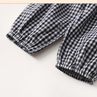 Load image into Gallery viewer, 2 Pieces Set Baby Girls Solid Color Tops And Bow Checked Pants Wholesale 230111198
