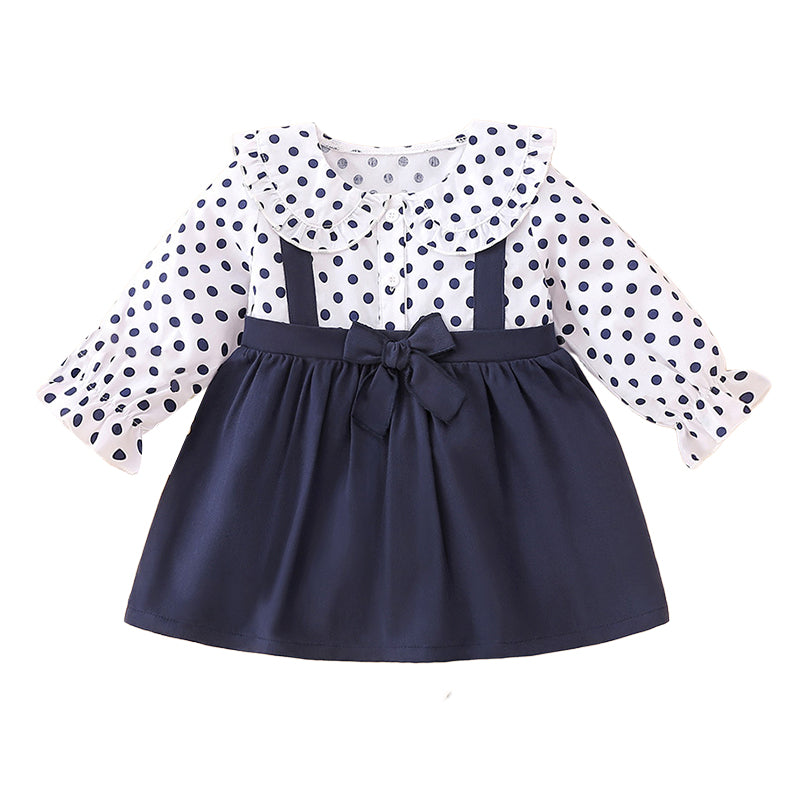 Baby Girls Polka dots Bow Dresses Wholesale 230111206