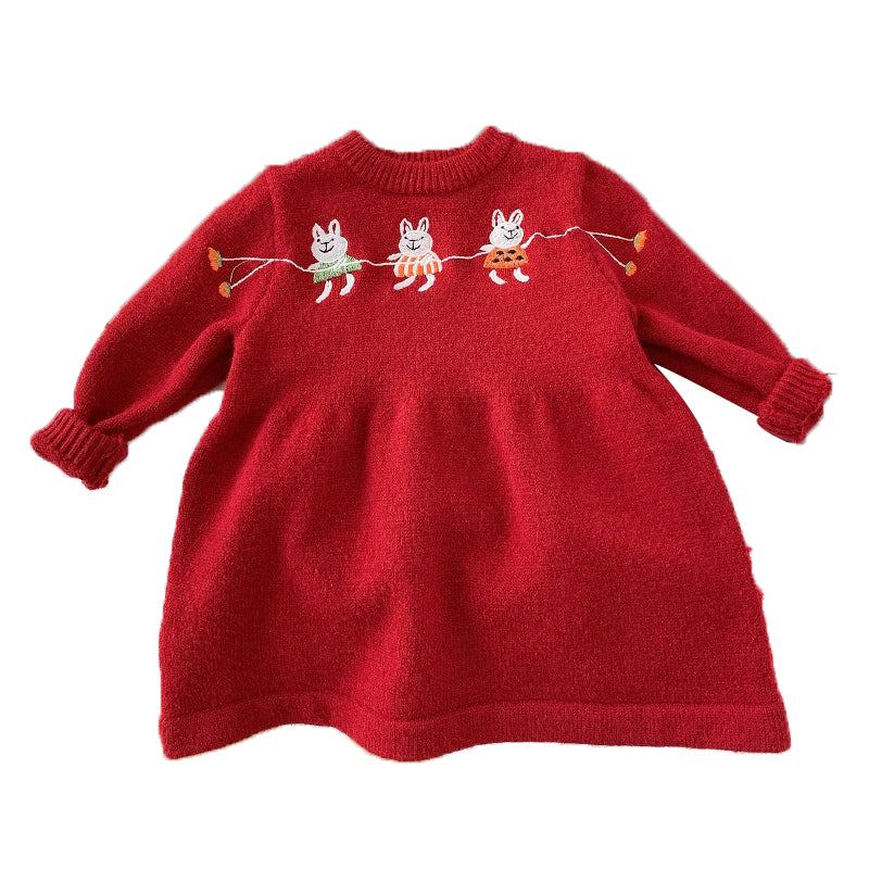 Baby Kid Girls Animals Cartoon Crochet Birthday Dresses Wholesale 230111216