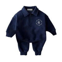 Load image into Gallery viewer, 2 Pieces Set Baby Unisex Letters Polo Shirts And Solid Color Pants Wholesale 230111217
