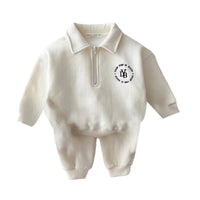 Load image into Gallery viewer, 2 Pieces Set Baby Unisex Letters Polo Shirts And Solid Color Pants Wholesale 230111217
