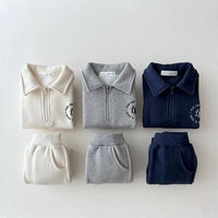 Load image into Gallery viewer, 2 Pieces Set Baby Unisex Letters Polo Shirts And Solid Color Pants Wholesale 230111217
