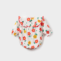 Load image into Gallery viewer, Baby Girls Flower Print Rompers Wholesale 230111244
