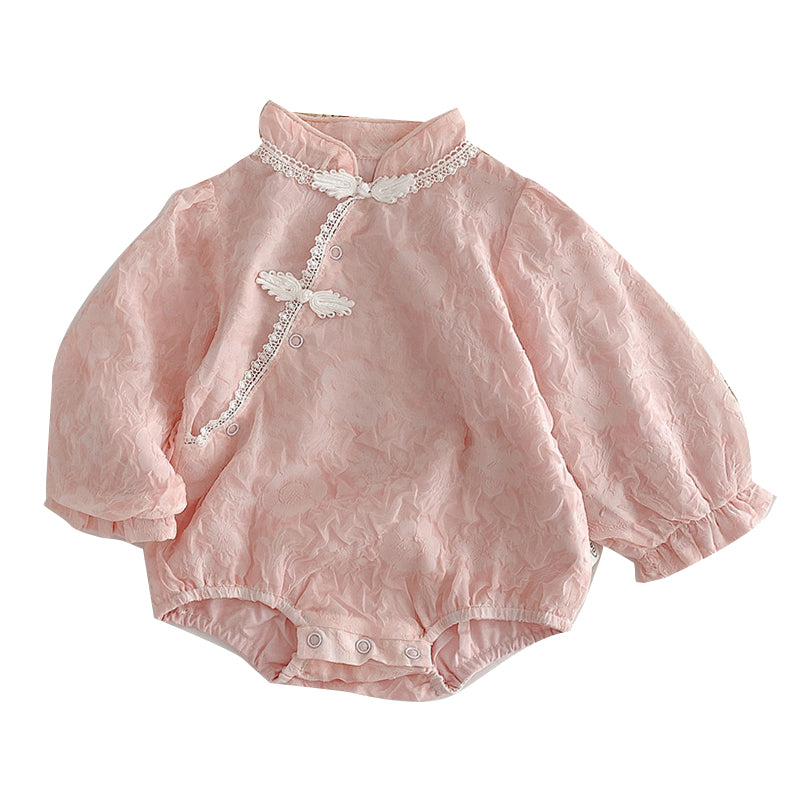 Baby Girls Flower Rompers Wholesale 23011126
