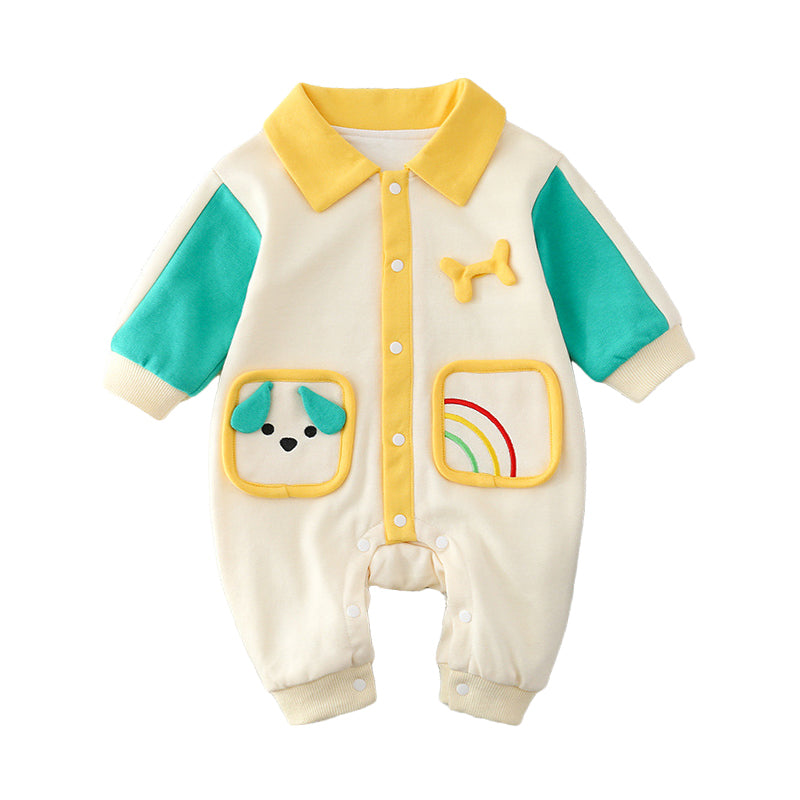 Baby Unisex Color-blocking Cartoon Jumpsuits Wholesale 230111261
