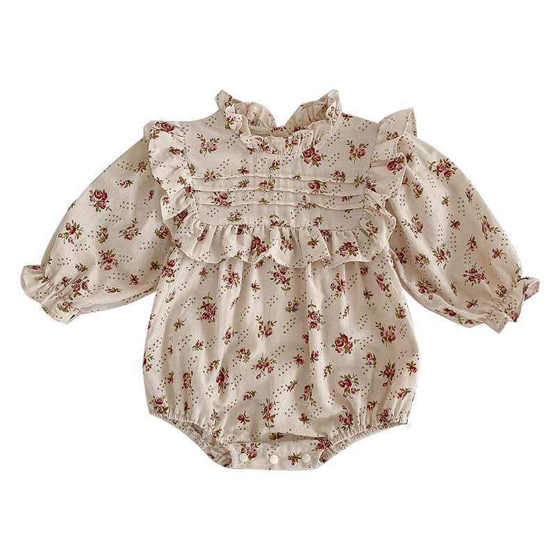 Baby Girls Flower Print Rompers Wholesale 230111336