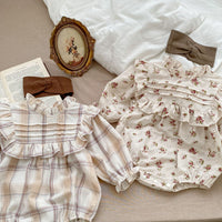 Load image into Gallery viewer, Baby Girls Flower Print Rompers Wholesale 230111336
