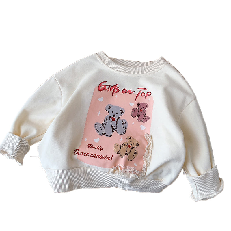 Baby Kid Girls Cartoon Print Hoodies Sweatshirts Wholesale 230111345