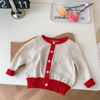 Load image into Gallery viewer, Baby Kid Girls Color-blocking Crochet Cardigan Wholesale 230111348

