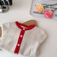 Load image into Gallery viewer, Baby Kid Girls Color-blocking Crochet Cardigan Wholesale 230111348
