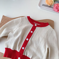 Load image into Gallery viewer, Baby Kid Girls Color-blocking Crochet Cardigan Wholesale 230111348
