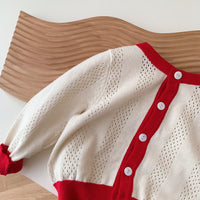 Load image into Gallery viewer, Baby Kid Girls Color-blocking Crochet Cardigan Wholesale 230111348
