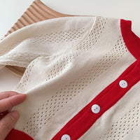 Load image into Gallery viewer, Baby Kid Girls Color-blocking Crochet Cardigan Wholesale 230111348
