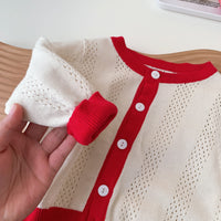 Load image into Gallery viewer, Baby Kid Girls Color-blocking Crochet Cardigan Wholesale 230111348
