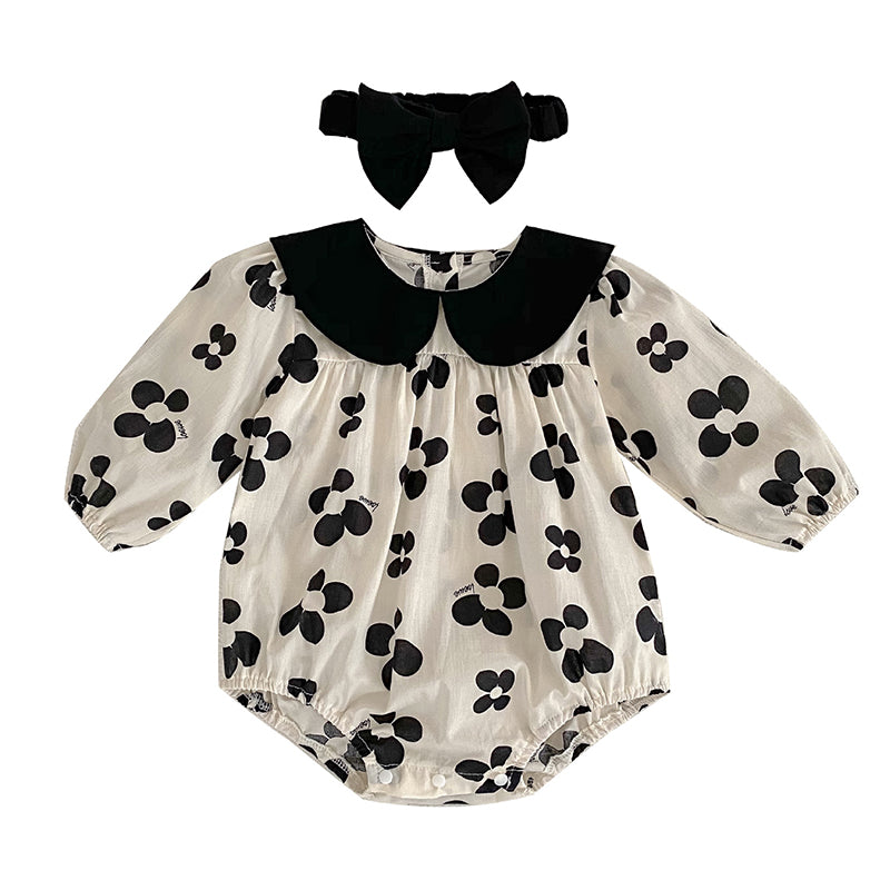 Baby Girls Flower Print Rompers Wholesale 230111356