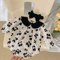 Load image into Gallery viewer, Baby Girls Flower Print Rompers Wholesale 230111356
