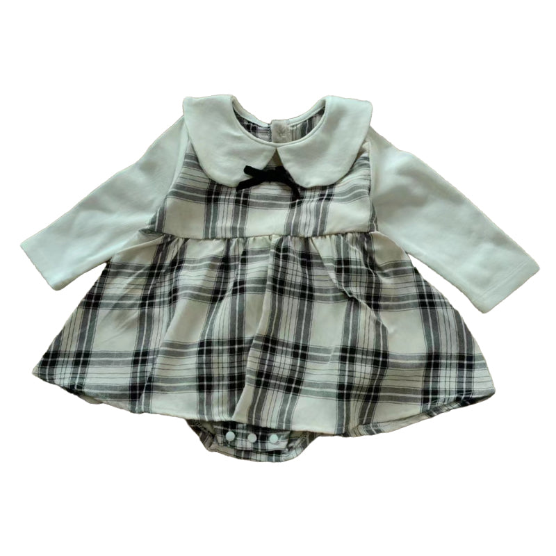 Baby Girls Checked Rompers Wholesale 230111359