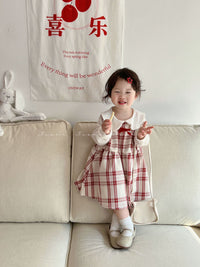 Load image into Gallery viewer, Baby Girls Checked Rompers Wholesale 230111359
