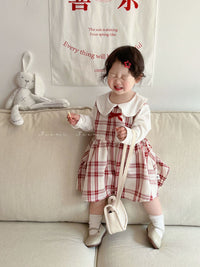 Load image into Gallery viewer, Baby Girls Checked Rompers Wholesale 230111359
