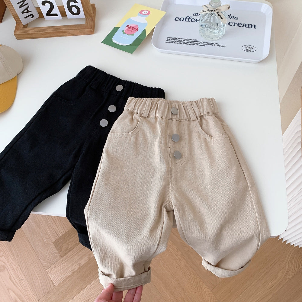 Baby Kid Unisex Solid Color Pants Wholesale 230111405