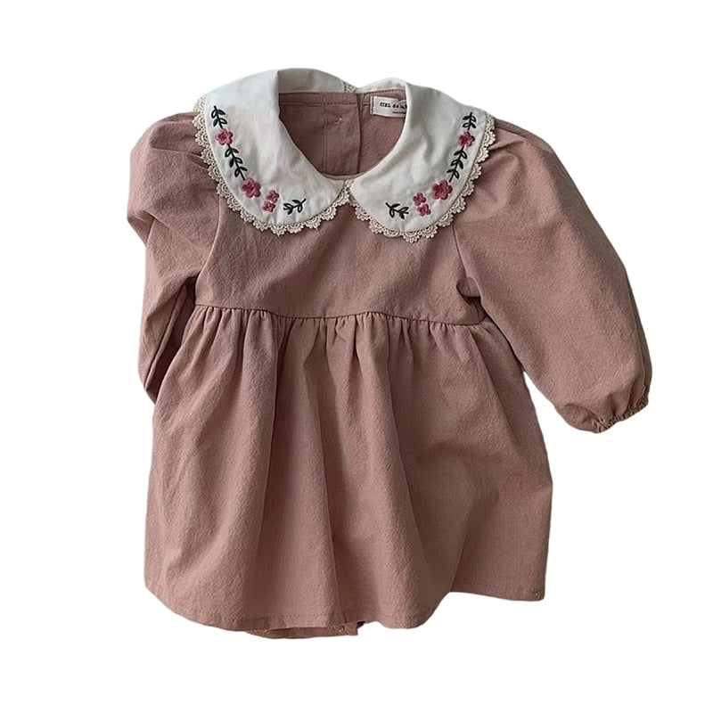Baby Girls Flower Embroidered Rompers Wholesale 230111481