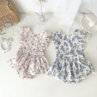 Load image into Gallery viewer, Baby Kid Girls Flower Print Rompers Wholesale 230111488
