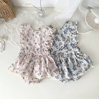 Load image into Gallery viewer, Baby Kid Girls Flower Print Rompers Wholesale 230111488
