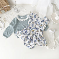 Load image into Gallery viewer, Baby Kid Girls Flower Print Rompers Wholesale 230111488
