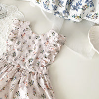 Load image into Gallery viewer, Baby Kid Girls Flower Print Rompers Wholesale 230111488
