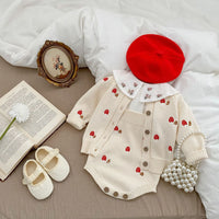 Load image into Gallery viewer, Baby Girls Flower Embroidered Tops And Cardigan And Rompers Wholesale 230111516
