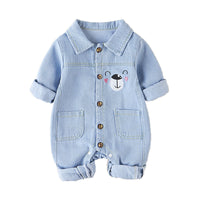 Load image into Gallery viewer, Baby Boys Cartoon Expression Print Birthday Jumpsuits Wholesale 23011164
