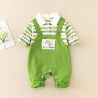 Load image into Gallery viewer, Baby Boys Striped Letters Cartoon Print Jumpsuits Wholesale 23011172
