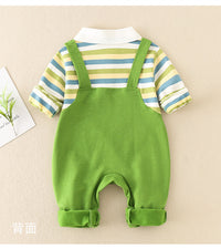 Load image into Gallery viewer, Baby Boys Striped Letters Cartoon Print Jumpsuits Wholesale 23011172
