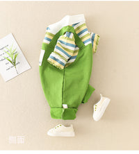 Load image into Gallery viewer, Baby Boys Striped Letters Cartoon Print Jumpsuits Wholesale 23011172
