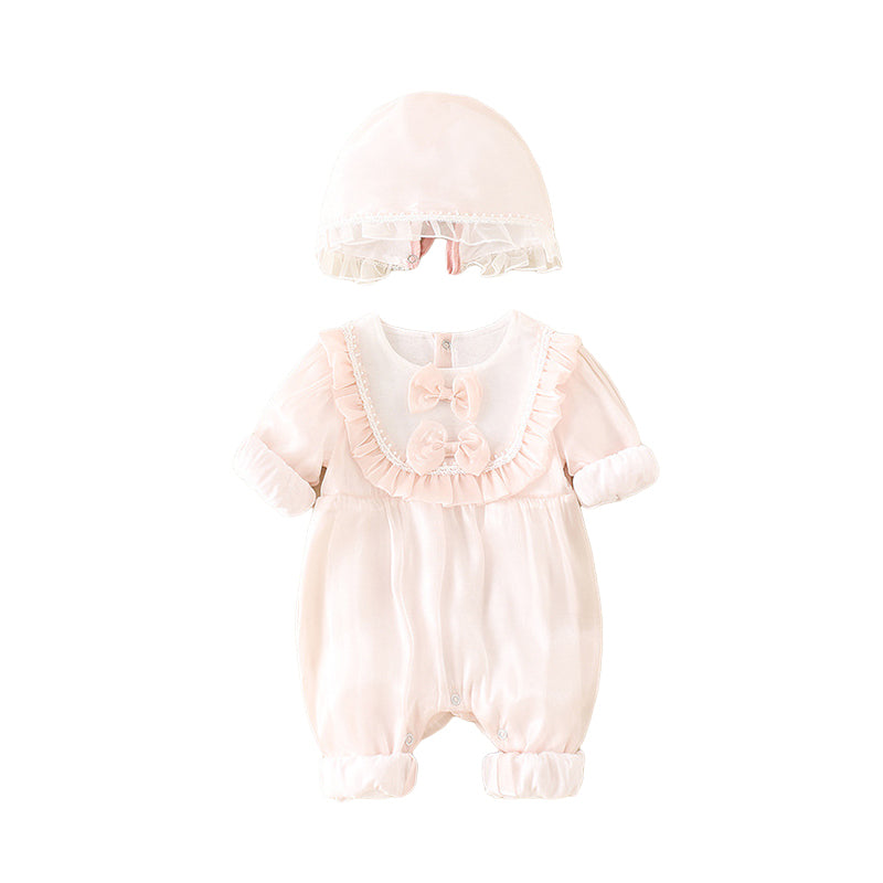 Baby Girls Bow Jumpsuits Wholesale 23011187