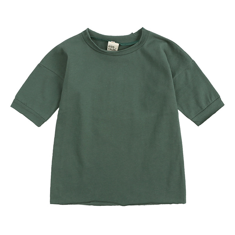 Baby Kid Unisex Solid Color T-Shirts Wholesale 23011301