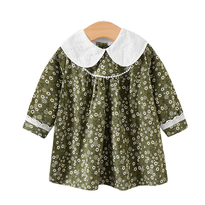 Baby Kid Girls Flower Polka dots Print Dresses Wholesale 230113183