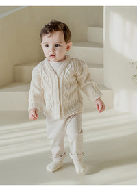 Load image into Gallery viewer, Baby Unisex Solid Color Crochet Cardigan Wholesale 230113205
