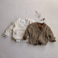Load image into Gallery viewer, Baby Unisex Solid Color Crochet Cardigan Wholesale 230113205
