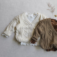 Load image into Gallery viewer, Baby Unisex Solid Color Crochet Cardigan Wholesale 230113205
