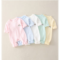 Load image into Gallery viewer, Baby Unisex Rainbow Embroidered Jumpsuits Wholesale 23011321
